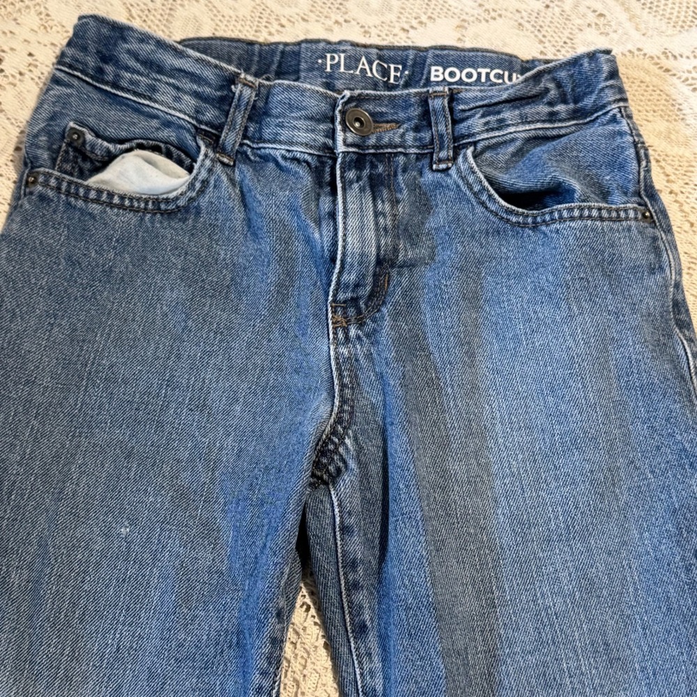 The Childrens Place Kids Boys‎ Bootcut Jeans Blue Size 10 Adjustable Waist